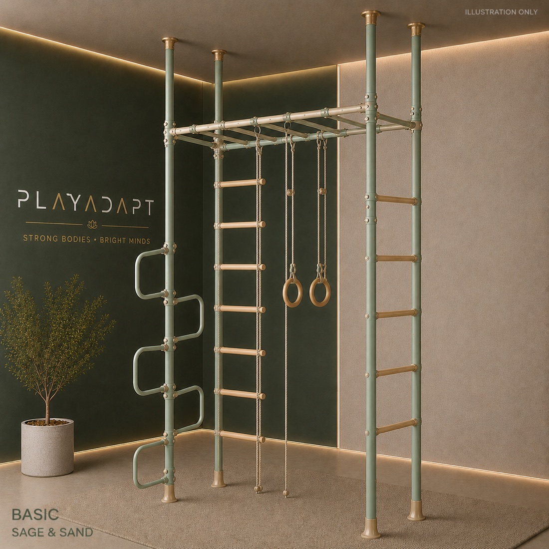 Playdapt Explorer gym — Sage & Sand finish