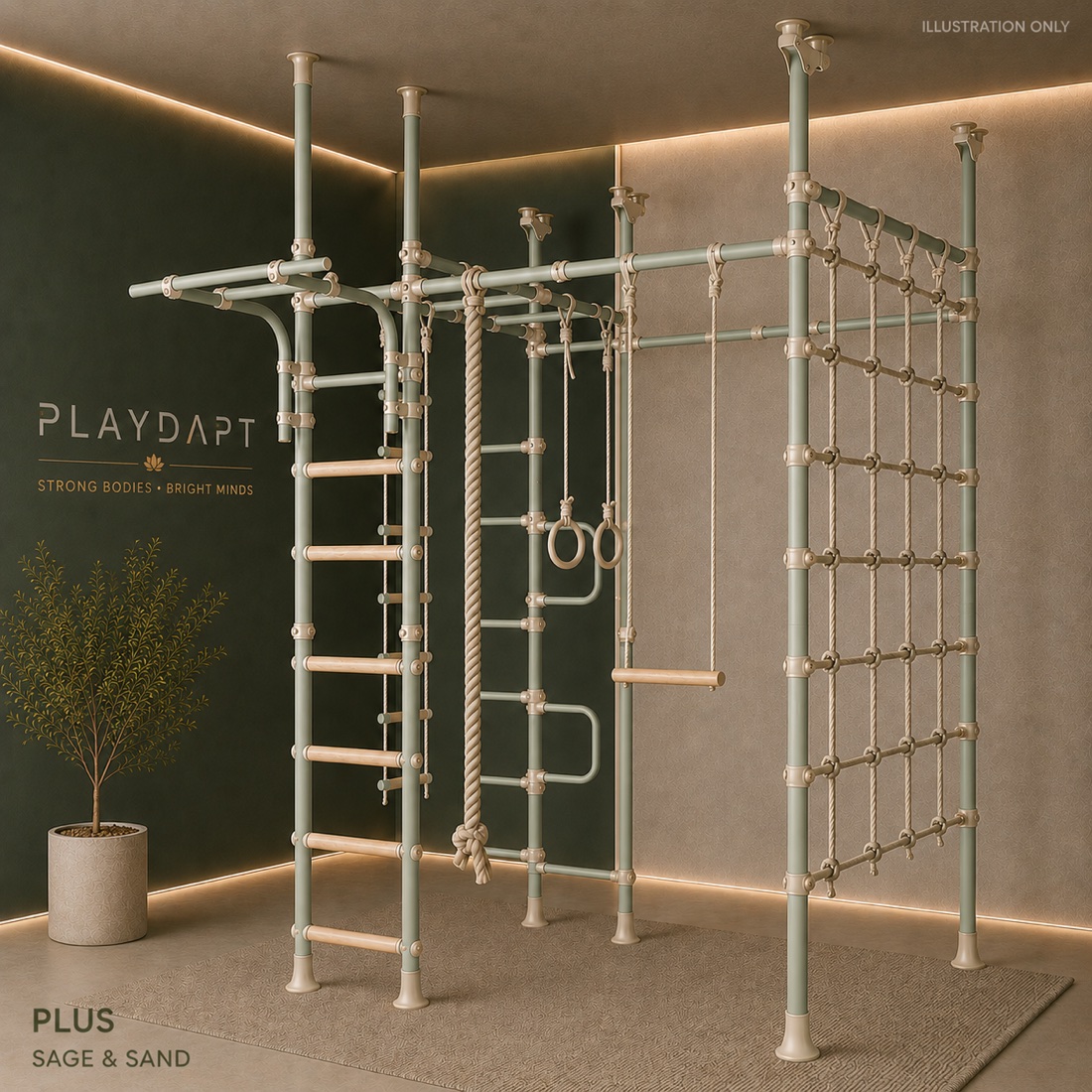 Playdapt Climber gym — Sage & Sand finish