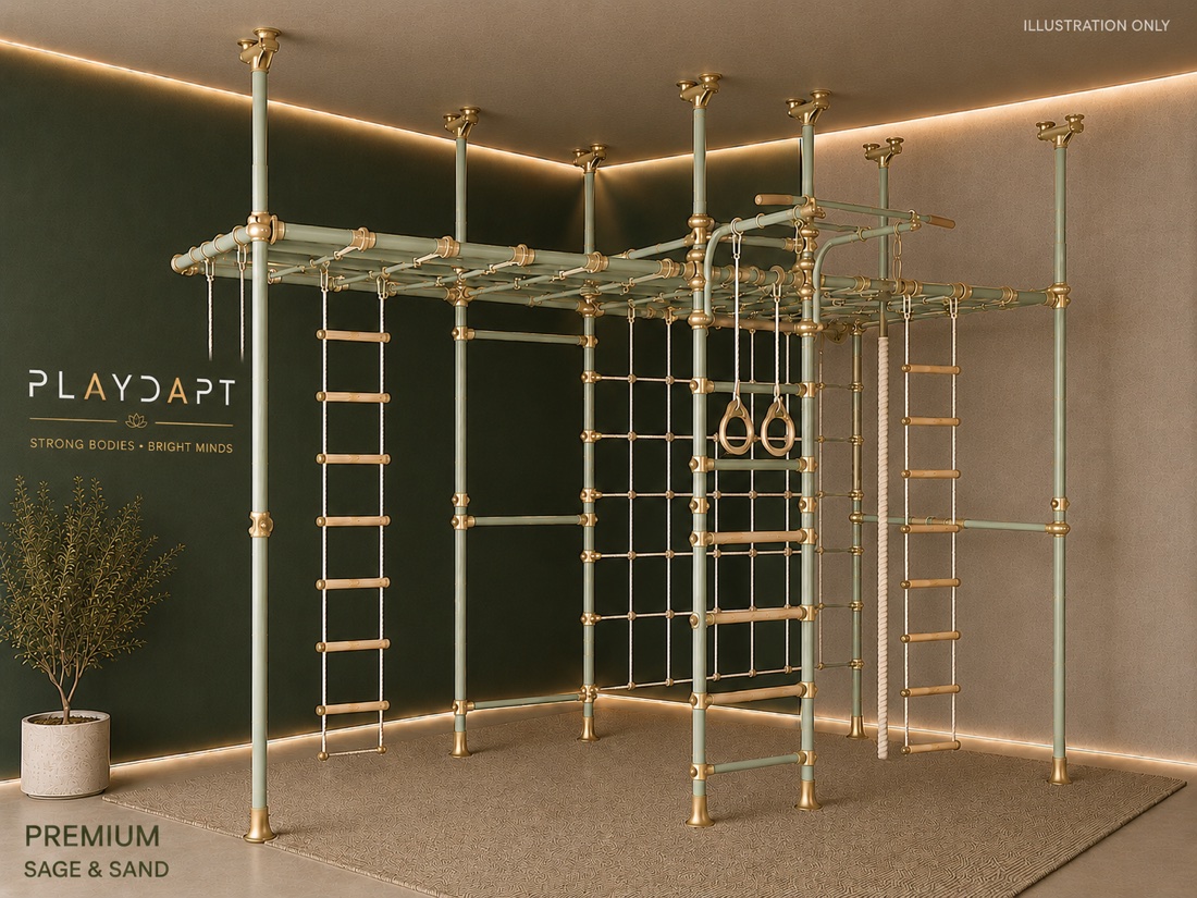 Playdapt Adventurer gym — Sage & Sand finish